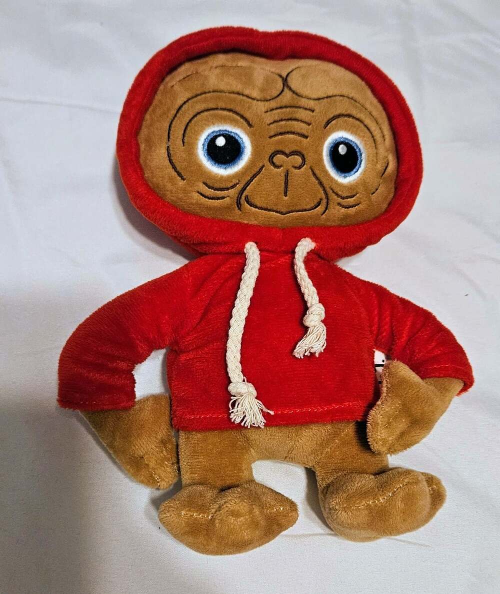 E.T. The Extra-Terrestrial Plush Toy with Red Hoodie Squeaky Dog Toy